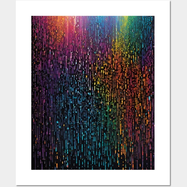 Multicolor binary code Wall Art by Anik Arts